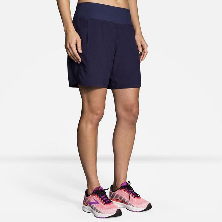Brooks Chaser 7 Women's Running Shorts - Blue (93845-WDAK)